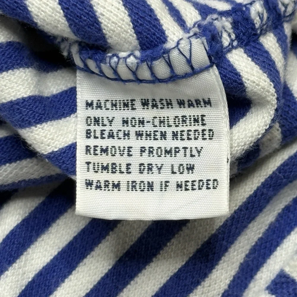 Polo Ralph Lauren Men's L Blue White Striped Polo Shirt Red Pony Cotton Preppy